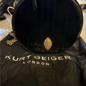 Kurt Geiger Black Circular Bag with Gold Detail
